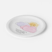 Baby shower van Sunshine and Clouds Girl Papieren Bordje (Gekanteld)