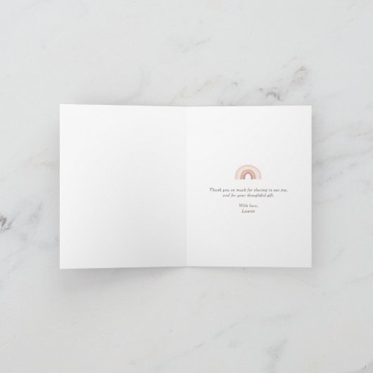 Baby shower van Sunshine Boho Girl Bedankkaart (Binnen)