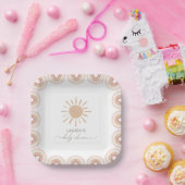 Baby shower van Sunshine Boho Girl Papieren Bordje (Feest)