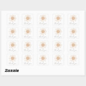 Baby shower van Sunshine Boho Girl Vierkante Sticker (Vel)
