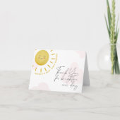 Baby shower van Sunshine Clouds Girl Bedankkaart (Voorkant)