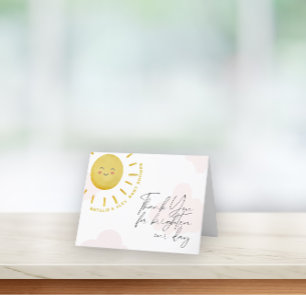 Baby shower van Sunshine Clouds Girl Bedankkaart