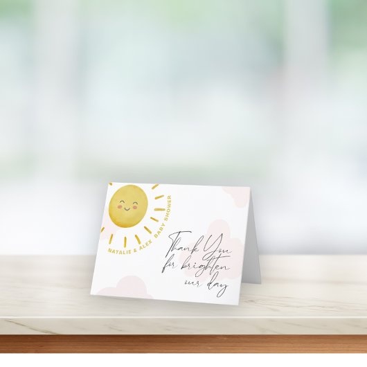 Baby shower van Sunshine Clouds Girl Bedankkaart