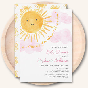 Baby shower van Sunshine Clouds Girl Kaart