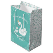 Baby shower van Swan Medium Cadeauzakje (Voorkant Gekanteld)