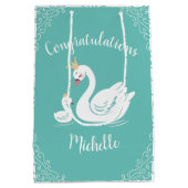  Baby shower van Swan Medium Cadeauzakje (Achterkant)