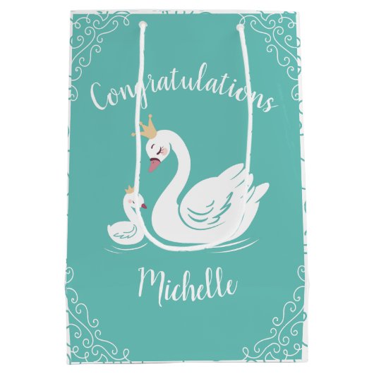  Baby shower van Swan Medium Cadeauzakje (Achterkant)