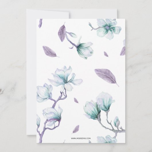 Baby shower van Sweet Bird Blue Floral Boy Kaart (Achterkant)