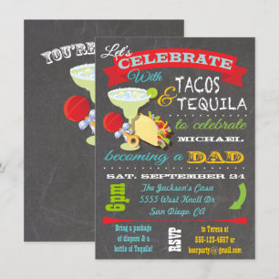 Baby shower van Tacos en Tequila voor pa Kaart