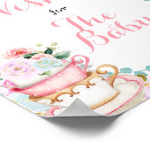 Baby shower van Tea Party wenst Baby Poster (Hoek)