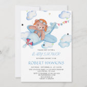 Baby shower van Teddy Bear Airplane Kaart (Voorkant)