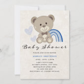 Baby shower van Teddy Bear (blauw) Kaart (Voorkant)