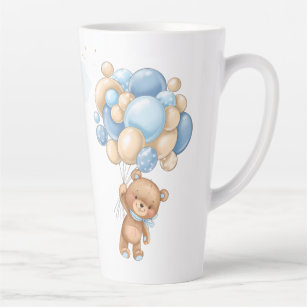 Baby shower van Teddy Bear Blue-ballonnen Latte Mok