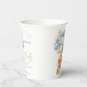 Baby shower van Teddy Bear Blue-ballonnen Papieren Bekers (Links)