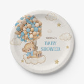 Baby shower van Teddy Bear Blue-ballonnen Papieren Bordje (Voorkant)