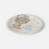 Baby shower van Teddy Bear Blue-ballonnen Papieren Bordje (Gekanteld)