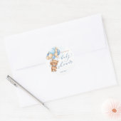 Baby shower van Teddy Bear Blue-ballonnen Ronde Sticker (Envelop)