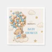 Baby shower van Teddy Bear Blue-ballonnen Servet (Voorkant)