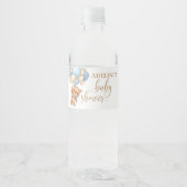 Baby shower van Teddy Bear Blue-ballonnen Waterfles Etiket (Voorkant)
