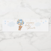 Baby shower van Teddy Bear Blue-ballonnen Waterfles Etiket (Enkel label)