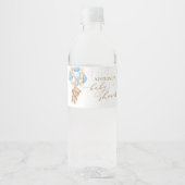 Baby shower van Teddy Bear Blue-ballonnen Waterfles Etiket (Voorkant)