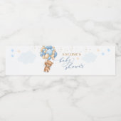 Baby shower van Teddy Bear Blue-ballonnen Waterfles Etiket (Enkel label)
