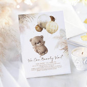 Baby shower van Teddy Bear Brown en Gold Balloons Kaart