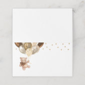 Baby shower van Teddy Bear Brown en Gold Balloons Plaatskaartje (Buitenkant ongevouwen)