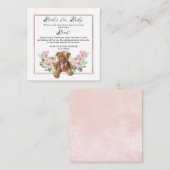 Baby shower van Teddy Bear Butterfly Verzoek Informatiekaartje (Voorkant / Achterkant)