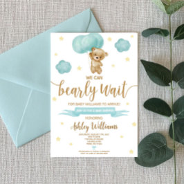 Baby shower van Teddy Bear en Blue Balloons Kaart