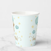 Baby shower van Teddy Bear en Blue Balloons Papieren Bekers (Links)