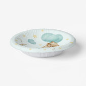 Baby shower van Teddy Bear en Blue Balloons Papieren Kommen (Gebogen)