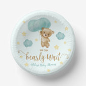 Baby shower van Teddy Bear en Blue Balloons Papieren Kommen (Voorkant)