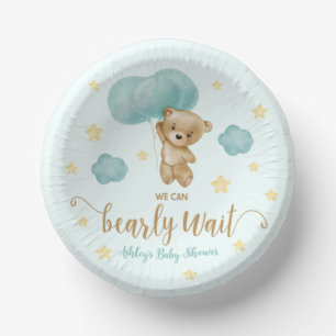 Baby shower van Teddy Bear en Blue Balloons Papieren Kommen