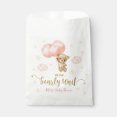 Baby shower van Teddy Bear en Roze Balloons Bedankzakje (Voorkant)