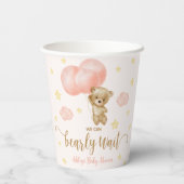 Baby shower van Teddy Bear en Roze Balloons Papieren Bekers (Achterkant)