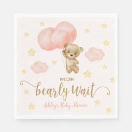 Baby shower van Teddy Bear en Roze Balloons Servet