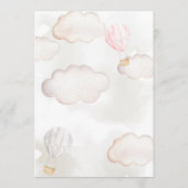 Baby shower van Teddy Bear Hot Air-ballonmeisje Kaart (Achterkant)