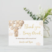 Baby shower van Teddy Bear Hot Air Bedankkaart (Staand voorkant)