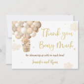 Baby shower van Teddy Bear Hot Air Bedankkaart (Voorkant)