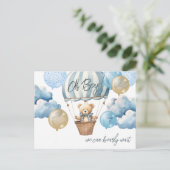 Baby shower van Teddy Bear Hot Air Briefkaart (Staand voorkant)