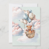 Baby shower van Teddy Bear Hot Air Kaart (Achterkant)