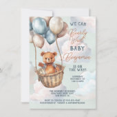 Baby shower van Teddy Bear Hot Air Kaart (Voorkant)