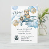 Baby shower van Teddy Bear Hot Air Kaart (Staand voorkant)