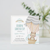 Baby shower van Teddy Bear Hot Air Kaart (Staand voorkant)