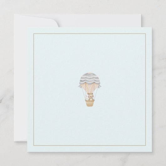 Baby shower van Teddy Bear Hot Air Kaart (Achterkant)