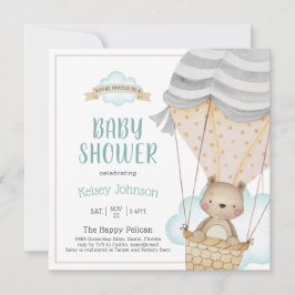 Baby shower van Teddy Bear Hot Air Kaart