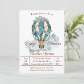 Baby shower van Teddy Bear Hot Air Kaart (Staand voorkant)