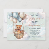 Baby shower van Teddy Bear Hot Air Kaart (Voorkant)