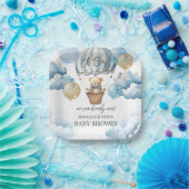 Baby shower van Teddy Bear Hot Air Papieren Bordje (Feest)